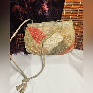 Vintage 1980s Carlo Fiori of Italy Patchwork Snakeskin Leather Shoulder Bag